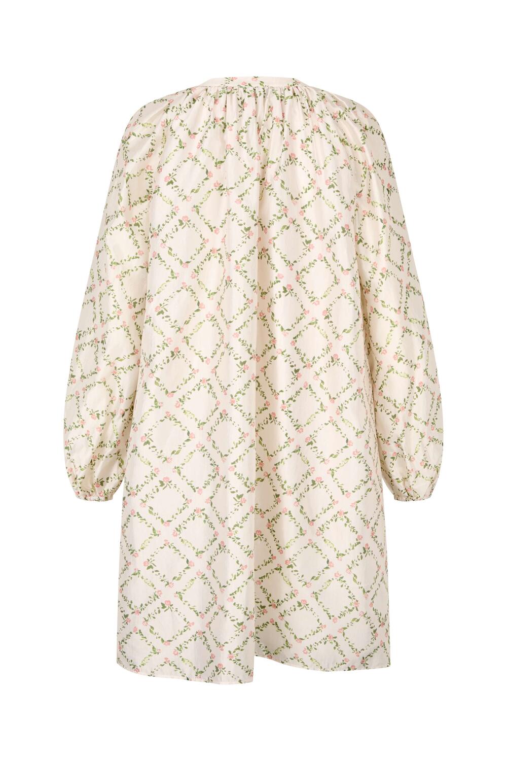 2519 Ruffled Romantic kort kjole - Sakura Check Pink